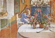 Carl Larsson interior with Cactus oil painting